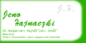 jeno hajnaczki business card